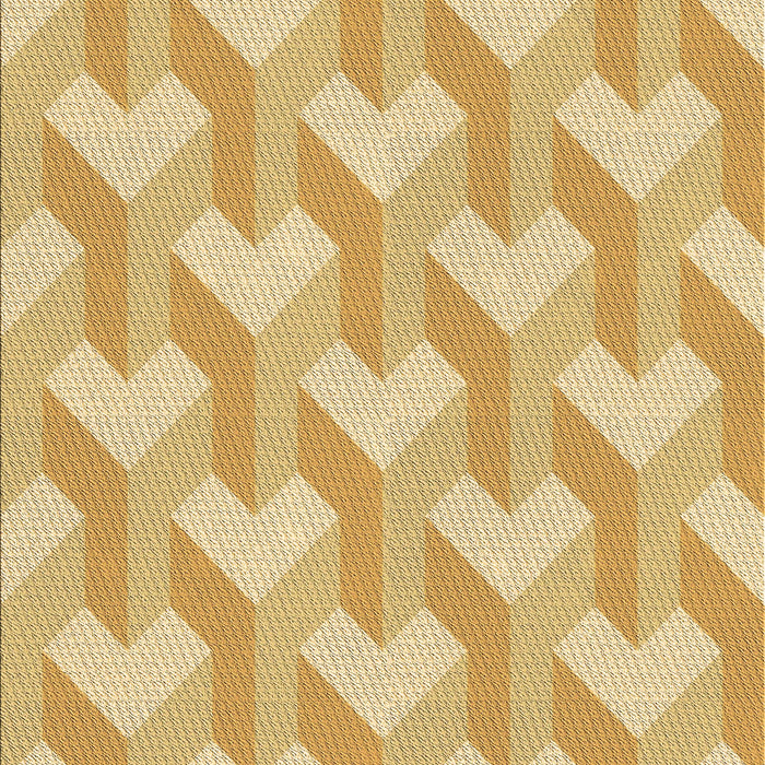 Patterned Orange Gold Rug, pat1534brn