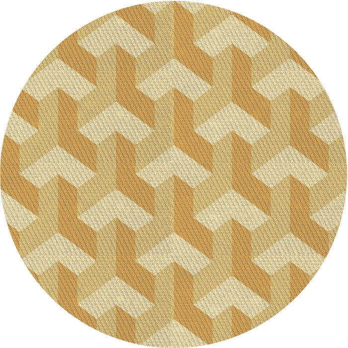 Square Patterned Orange Gold Rug, pat1534brn