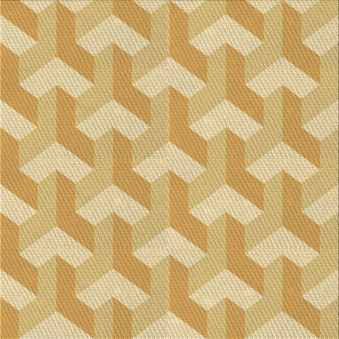 Round Patterned Orange Gold Rug, pat1534brn
