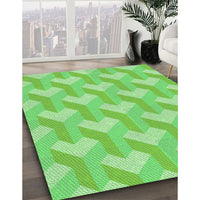 Patterned Emerald Green Rug, pat1534grn