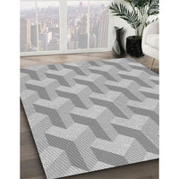 Patterned Platinum Silver Gray Rug, pat1534gry