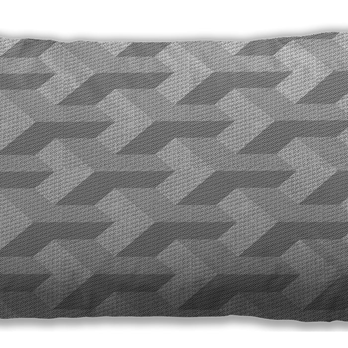 Patterned Rectangular Platinum Silver Gray Lumbar Throw Pillow, 13 inch by 19 inch, lbpat1534gry