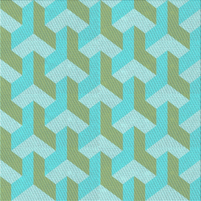 Round Machine Washable Transitional Emerald Green Rug, wshpat1534lblu