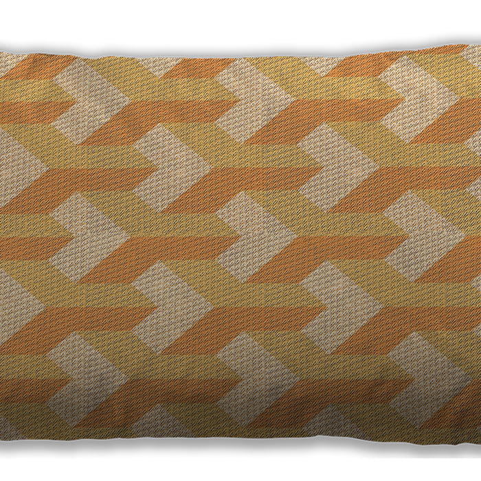 Patterned Rectangular Neon Orange Lumbar Throw Pillow, 13 inch by 19 inch, lbpat1534org
