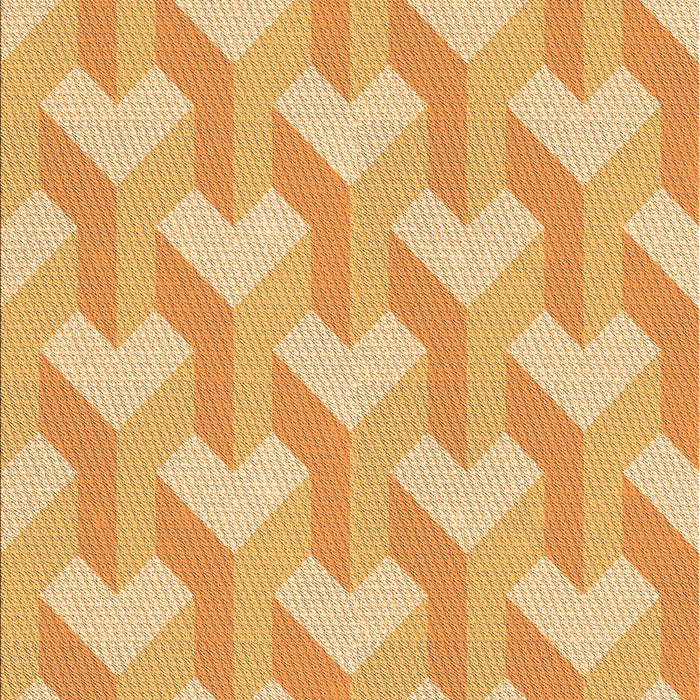 Patterned Neon Orange Rug, pat1534org