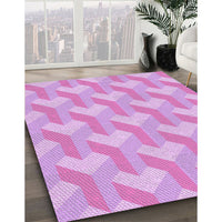 Patterned Blossom Pink Rug, pat1534pur