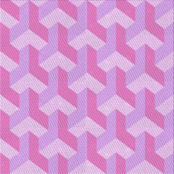 Round Machine Washable Transitional Blossom Pink Rug, wshpat1534pur