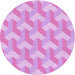 Square Patterned Blossom Pink Rug, pat1534pur