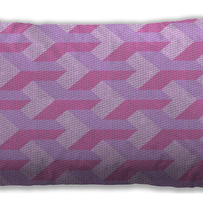 Patterned Rectangular Blossom Pink Lumbar Throw Pillow, 13 inch by 19 inch, lbpat1534pur