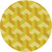 Square Patterned Yellow Rug, pat1534yw