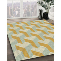 Patterned Khaki Gold Novelty Rug, pat1534