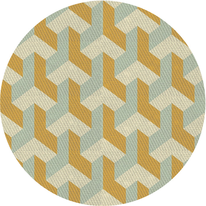 Sideview of Patterned Khaki Gold Novelty Rug, pat1534