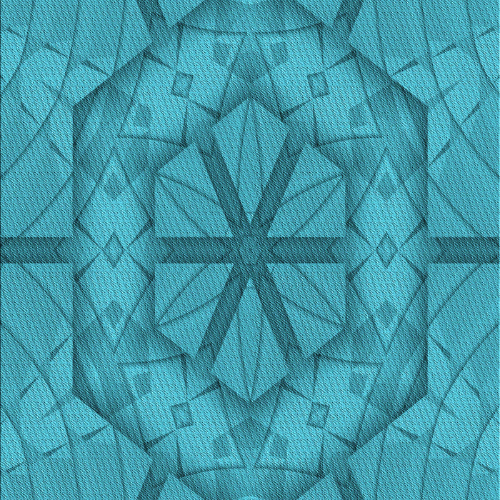 Machine Washable Transitional Bright Turquoise Blue Rug, wshpat1535lblu