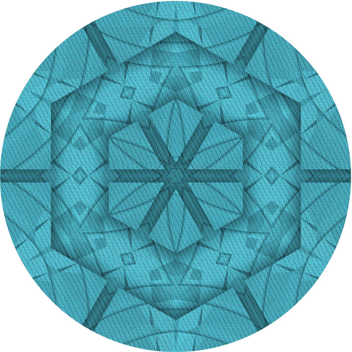 Square Machine Washable Transitional Bright Turquoise Blue Rug in a Living Room, wshpat1535lblu