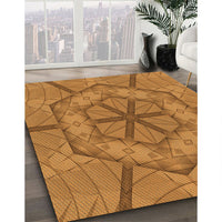 Patterned Mahogany Brown Rug, pat1535org