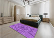 Patterned Purple Rug in a Bedroom, pat1535pur