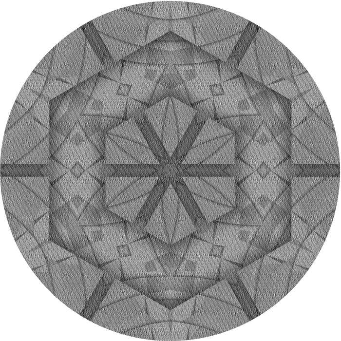 Sideview of Patterned Dark Gray Novelty Rug, pat1535
