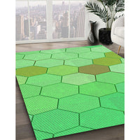 Patterned Neon Green Rug, pat1536grn