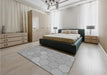 Patterned Cloud Gray Rug in a Bedroom, pat1536gry