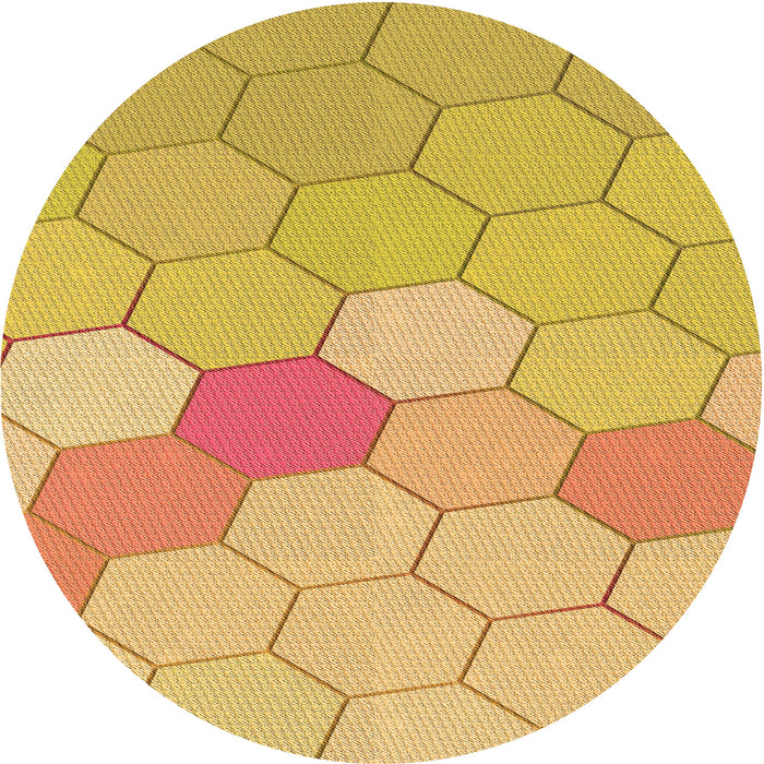 Square Patterned Orange Rug, pat1536org