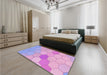 Patterned Orchid Purple Rug in a Bedroom, pat1536pur