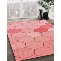 Patterned Pastel Pink Rug, pat1536rd