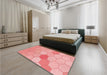 Patterned Pastel Pink Rug in a Bedroom, pat1536rd