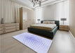Patterned Lavender Blue Rug in a Bedroom, pat1537blu