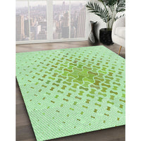 Patterned Mint Green Rug, pat1537grn