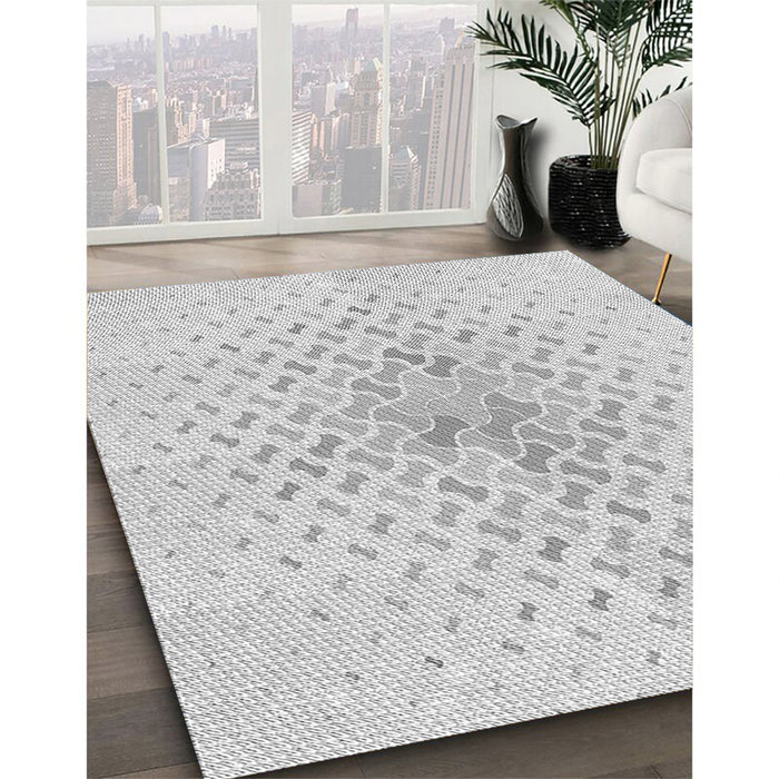 Patterned Platinum Gray Rug in Family Room, pat1537gry