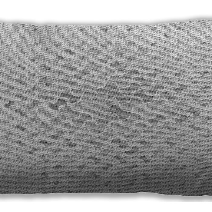 Patterned Rectangular Platinum Gray Lumbar Throw Pillow, 13 inch by 19 inch, lbpat1537gry