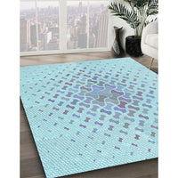 Patterned Denim Blue Rug, pat1537lblu
