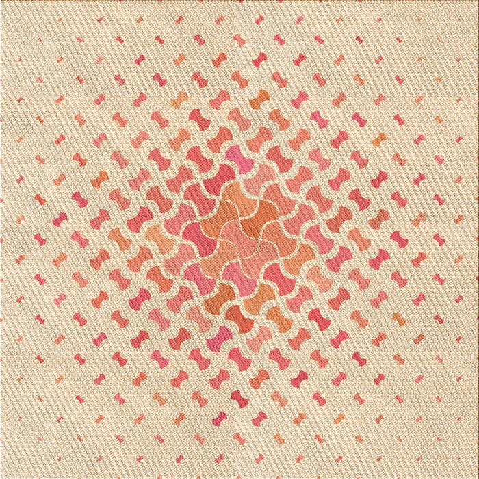 Round Machine Washable Transitional Navajo White Gold Rug, wshpat1537org