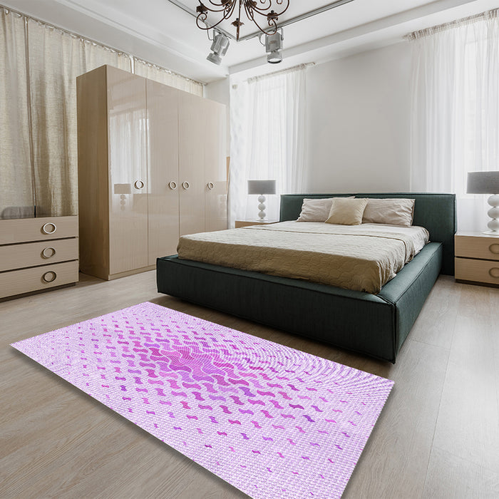 Patterned Purple Rug in a Bedroom, pat1537pur