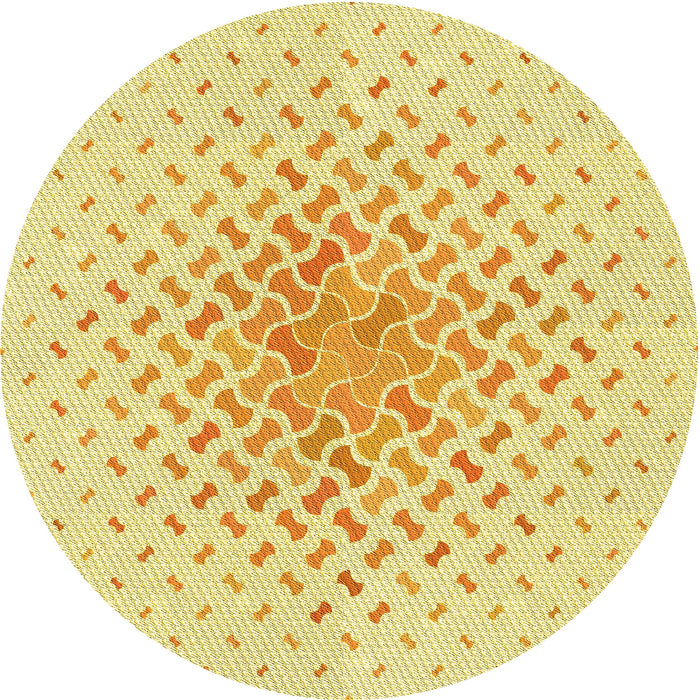 Square Machine Washable Transitional Sun Yellow Rug in a Living Room, wshpat1537yw