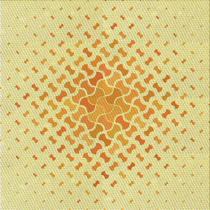 Round Machine Washable Transitional Sun Yellow Rug, wshpat1537yw