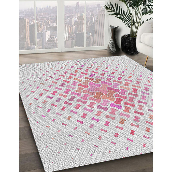 Patterned Off-White Novelty Rug in Family Room, pat1537