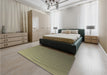 Patterned Brass Green Rug in a Bedroom, pat1538brn