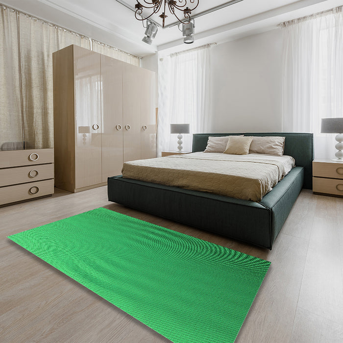 Patterned Neon Green Rug in a Bedroom, pat1538grn