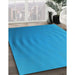 Machine Washable Transitional Neon Blue Rug in a Family Room, wshpat1538lblu