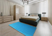 Patterned Neon Blue Rug in a Bedroom, pat1538lblu