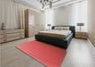 Patterned Red Rug in a Bedroom, pat1538rd