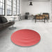 Round Patterned Red Rug in a Office, pat1538rd