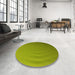 Round Patterned Pistachio Green Rug in a Office, pat1538yw