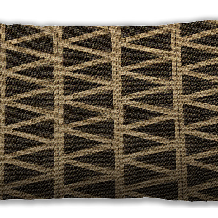 Patterned Rectangular Bronze Brown Lumbar Throw Pillow, 13 inch by 19 inch, lbpat1539brn