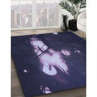 Patterned Night Blue Rug, pat154blu