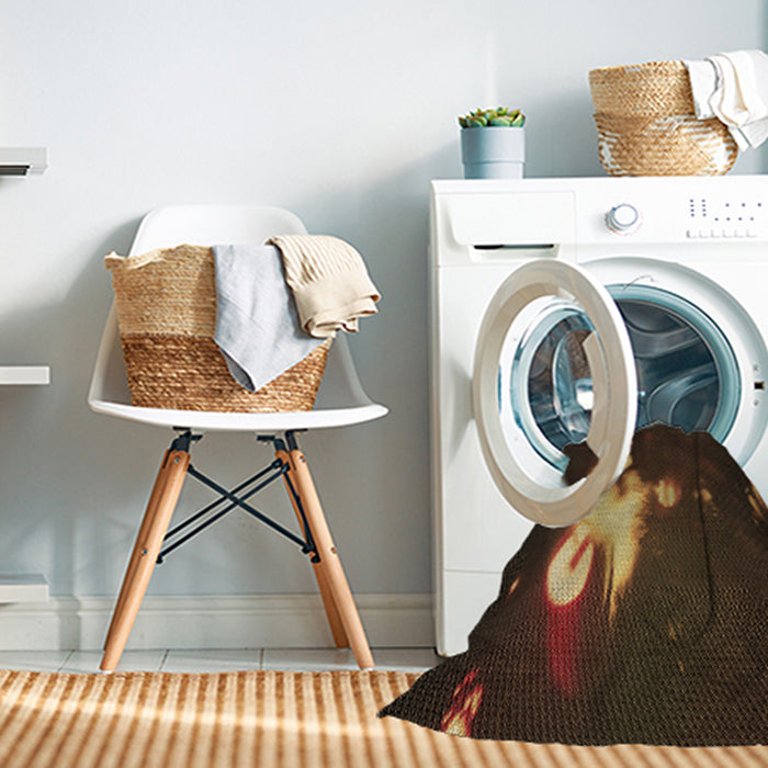 Machine Washable Transitional Saddle Brown Rug in a Washing Machine, wshpat154brn