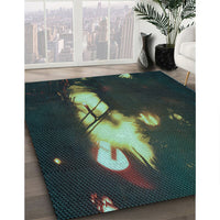 Patterned Sea Green Rug, pat154lblu