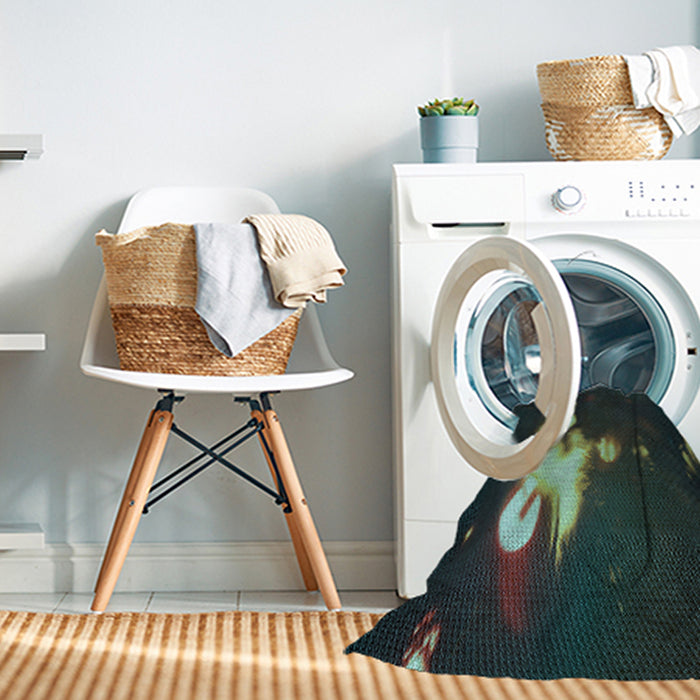 Machine Washable Transitional Sea Green Rug in a Washing Machine, wshpat154lblu