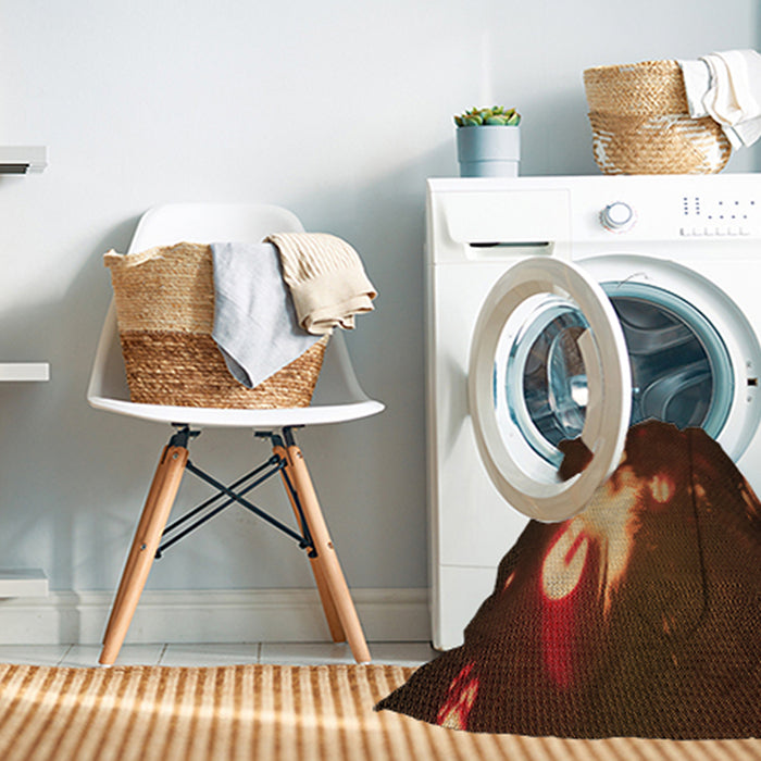 Machine Washable Transitional Mahogany Brown Rug in a Washing Machine, wshpat154org